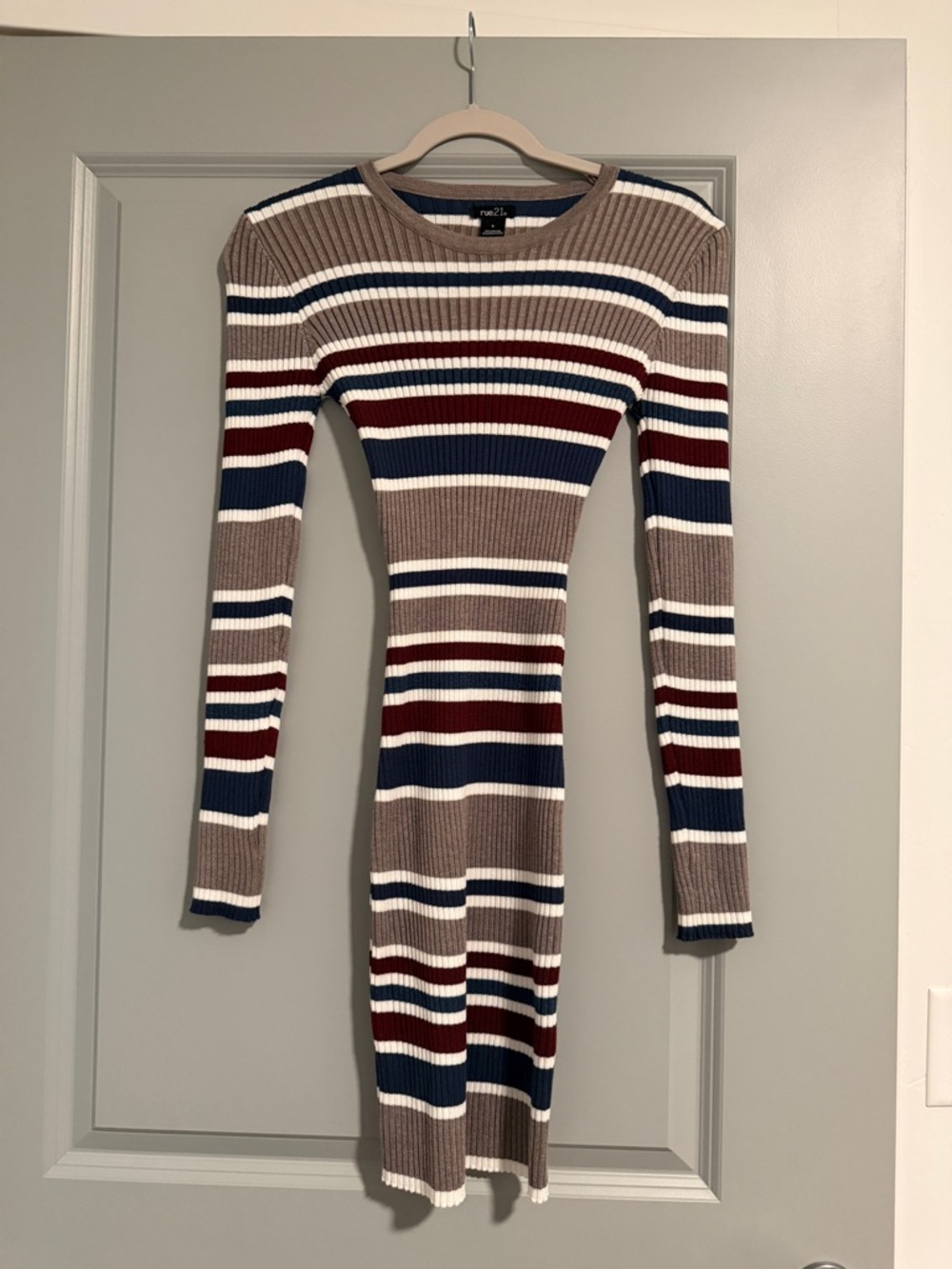 Rue21 Striped Ribbed Long-Sleeve Bodycon Dress